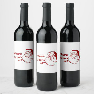 Humoristisk 2020-Helgdag Santa Vinflaska Etikett