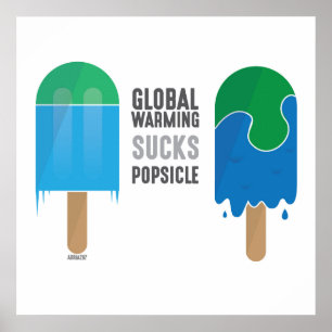 Humoristisk affisch för global värme