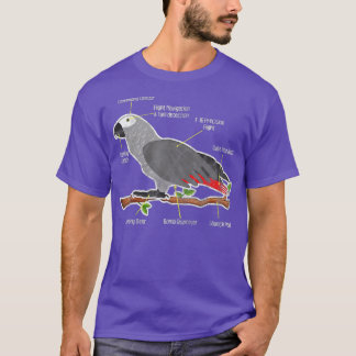 Humoristisk anatomi hos en afrikansk Grått Parrot  T Shirt