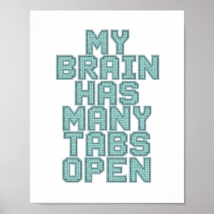 Humoristisk ångest och överanalyserande slogan poster