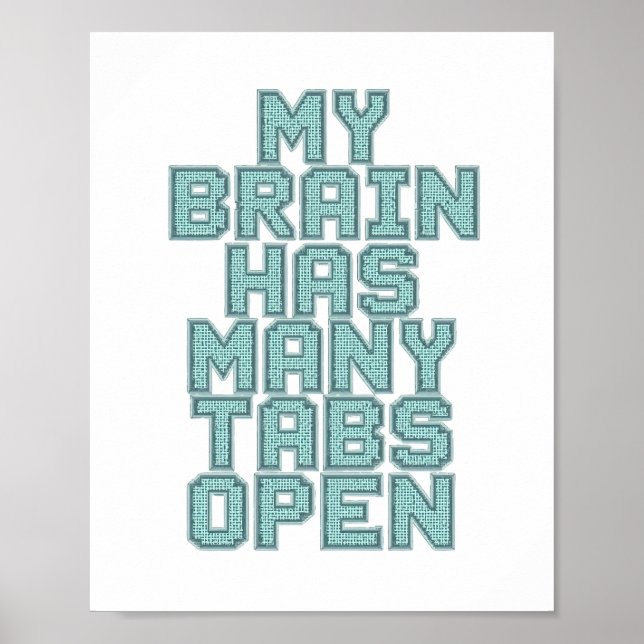 Humoristisk ångest och överanalyserande slogan poster (Framsidan)