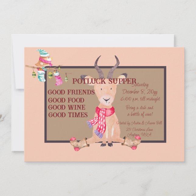 Humoristisk antotopjullevattnet inbjudningar (Framsida)