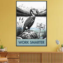 Humoristisk "Arbeta smartare" stencilkonst canvast