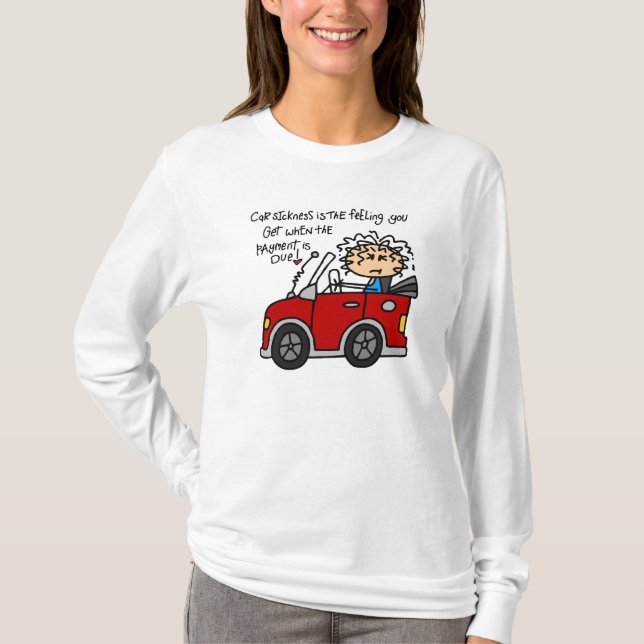 Humoristisk bilsjukdom tee shirt (Framsida)