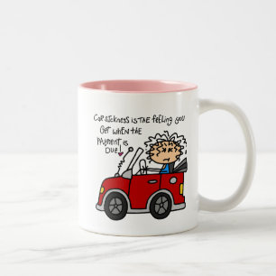 Humoristisk bilsjukdom Två-Tonad mugg