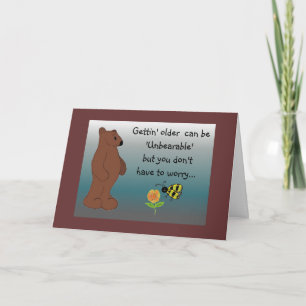Humoristisk björn födelsedagsgratulation kort