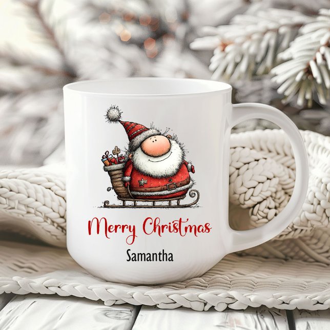Humoristisk Excentrisk Tomte Kaffemugg (Humorous Quirky Santa Claus Coffee Mug)