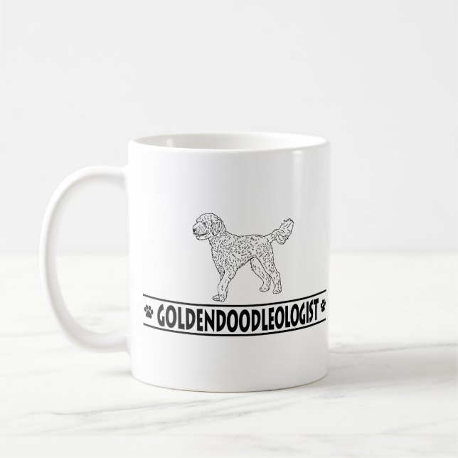 Humoristisk Goldendoodle Kaffemugg (Vänster)