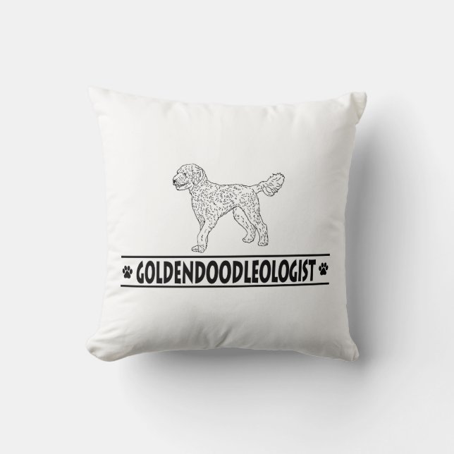 Humoristisk Goldendoodle Kudde (Framsida)