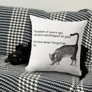 Humoristisk Grå Whimsical Katt Egyptisk Mau Kudde