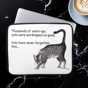 Humoristisk Grå Whimsical Katt Egyptisk Mau Laptop Fodral