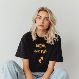 Humoristisk gravid för mamma fingeravtrycksorange t shirt