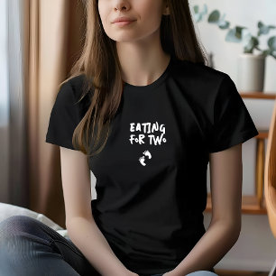 Humoristisk graviditets fingeravtryck svart vitt t shirt