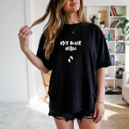 Humoristisk graviditets fingeravtryck svart vitt t shirt