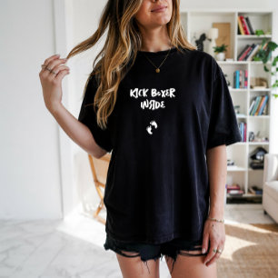 Humoristisk graviditets fingeravtryck svart vitt t shirt