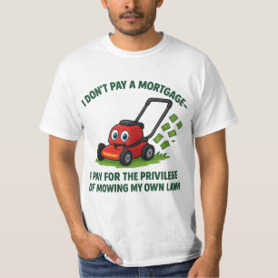 Humoristisk hemmabruk och hypoteksdesign t shirt