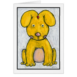 Humoristisk hundillustration, Denis Gaston konst Hälsningskort