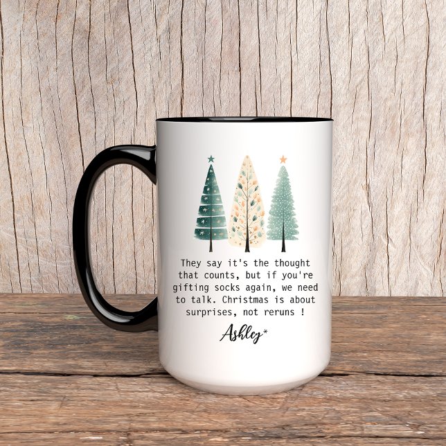 Humoristisk julklapp - Idea för kvinnor Mugg (funny Christmas mug, Christmas gift for her, witty holiday mug, Christmas surprise gift, festive mug)