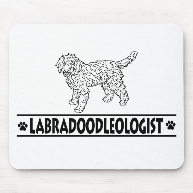 Humoristisk labradoodi musmatta (Framsidan)