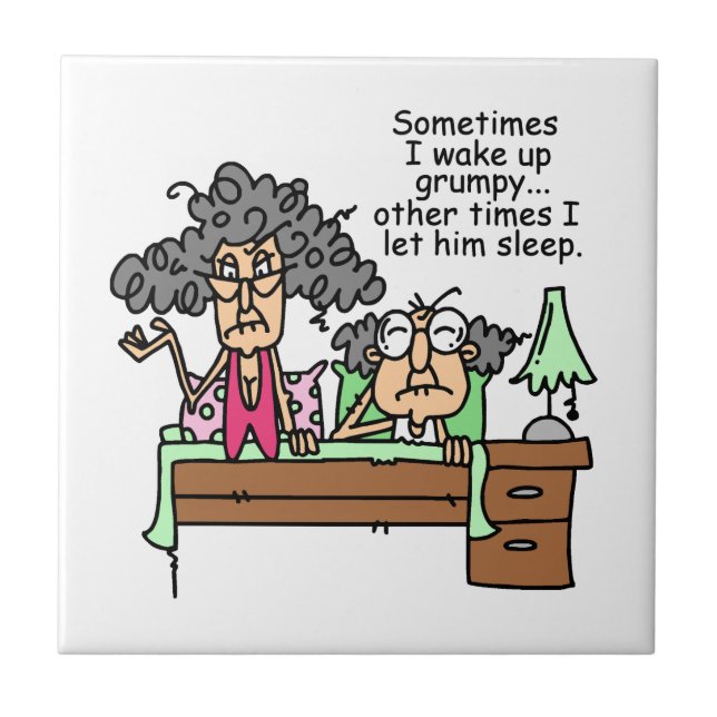 Humoristisk låt grumpy sova kakelplatta (Framsidan)