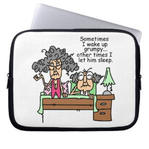 Humoristisk låt grumpy sova laptop sleeve