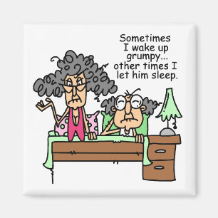 Humoristisk låt grumpy sova magnet
