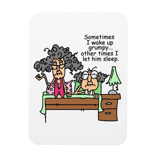 Humoristisk låt grumpy sova magnet (Vertikal)