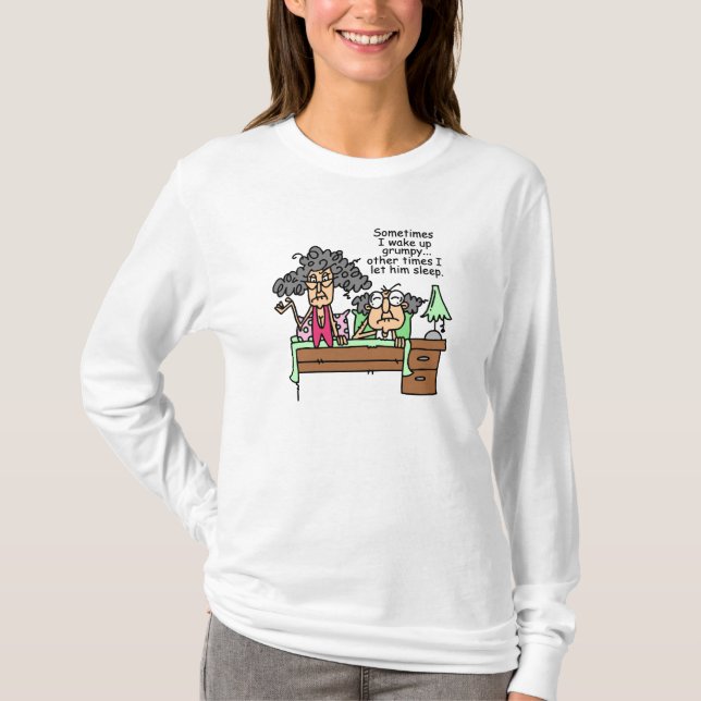 Humoristisk låt grumpy sova t-shirt (Framsida)