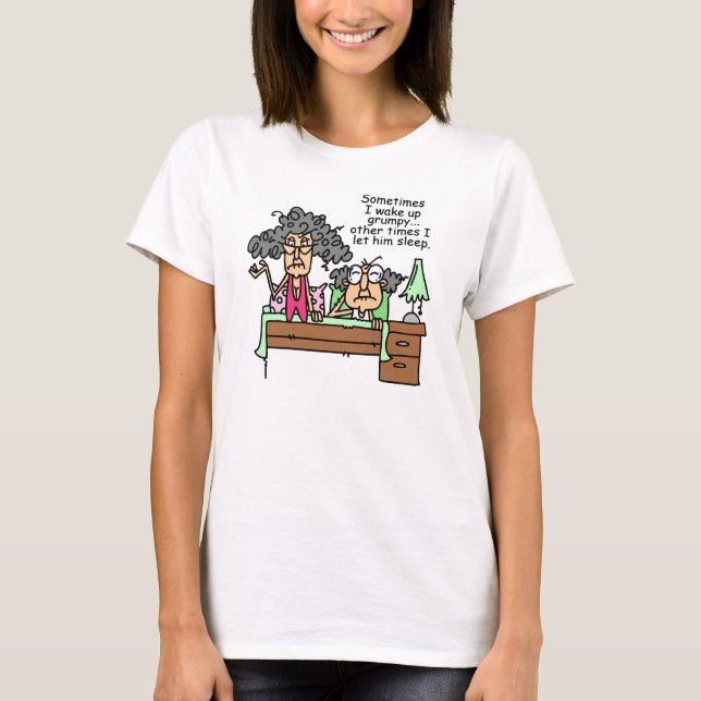 Humoristisk låt grumpy sova tee shirt (Framsida)