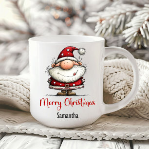 Humoristisk minimalistisk jul-tomte serie kaffemug kaffemugg