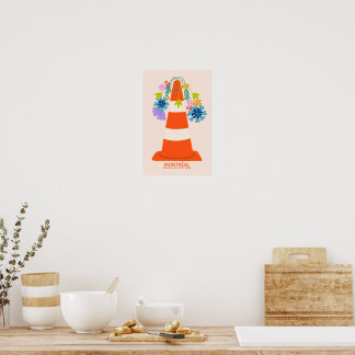 Humoristisk Montréal orange koner stadspresent Poster