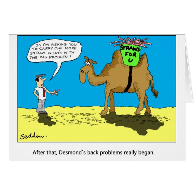 Humoristisk och original- tecknad av Mike Seddon. Hälsningskort (Framsidan Horizontal)