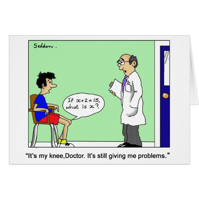 Humoristisk och original- tecknad av Mike Seddon. Hälsningskort (Framsidan Horizontal)