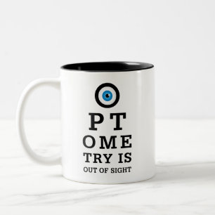 Humoristisk Optometry ut ur sikt Två-Tonad Mugg