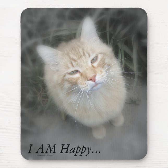 Humoristisk orange katt Mousepad Musmatta (Framsidan)