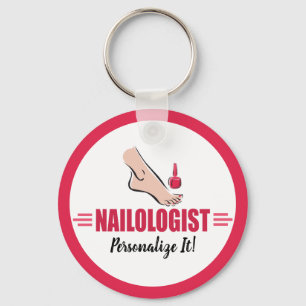 Humoristisk pedikyr Rosa polsk Nail Salon Nyckelring