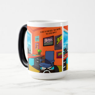 Humoristisk respekt: Firande av Chef Humor Magisk Mugg