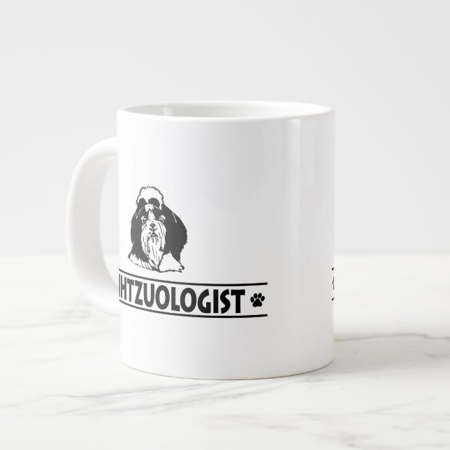 Humoristisk Shih Tzu Jumbo Mugg (Framsida vänster)