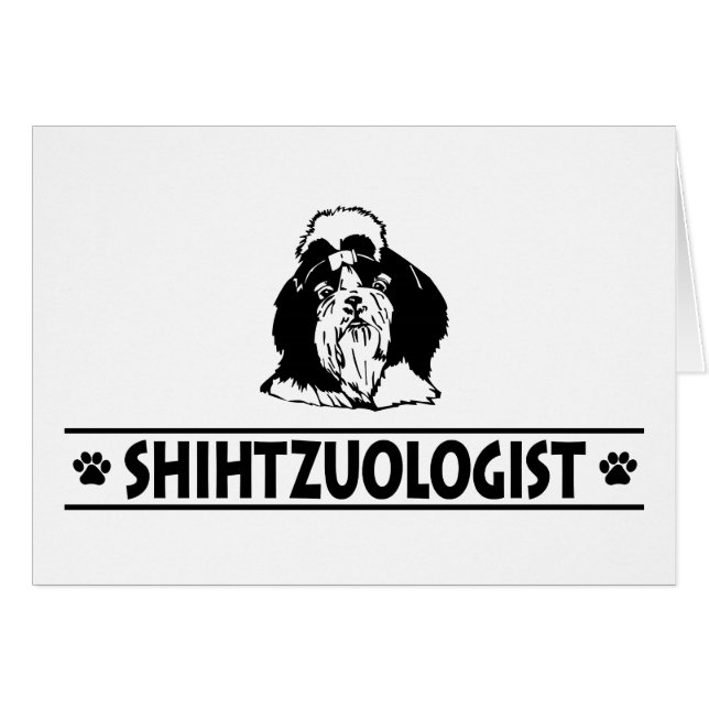 Humoristisk Shih Tzu OBS Kort (Framsidan Horizontal)