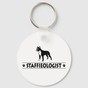Humoristisk Staffordshire tjurTerrier Nyckelring