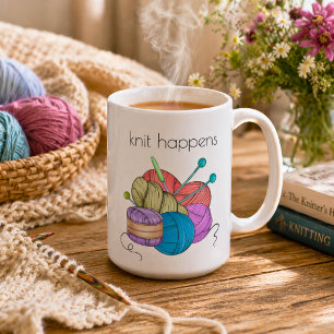 Humoristisk Stickat Händer Kaffemugg