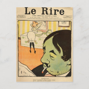 Humoristisk tecknad vykort