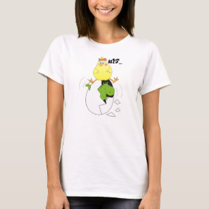 Humoristisk tecknadhöna och Dino kvinna Tshirt T-shirt