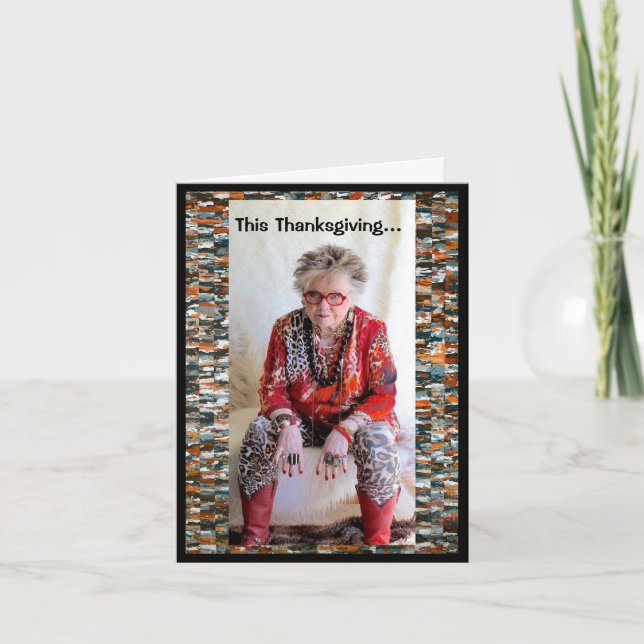 Humoristisk Thanksgiving Middag Kort (Framsida)