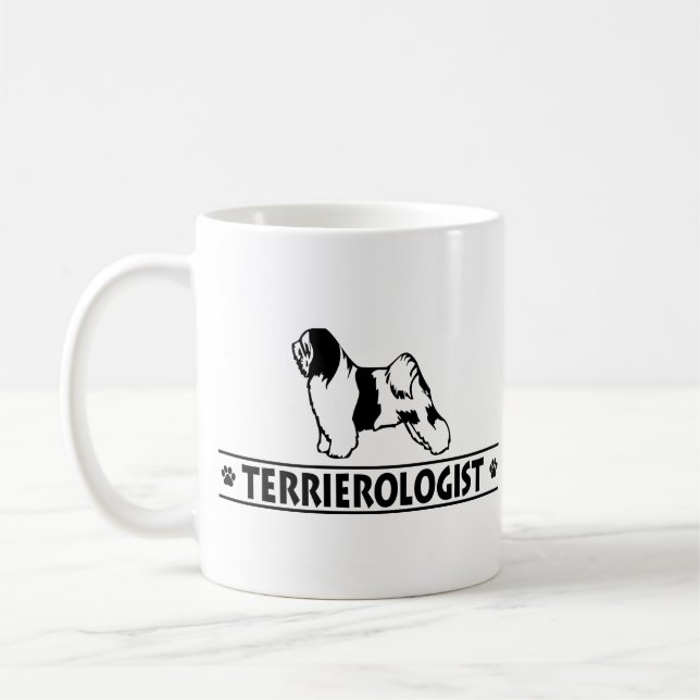 Humoristisk tibetan Terrier Kaffemugg (Vänster)