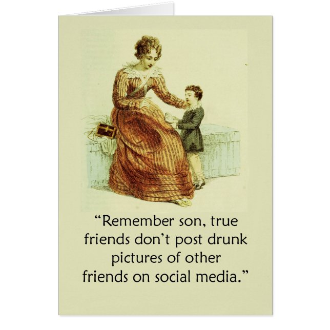 Humoristisk tom insida för för Ackermann mor och Hälsningskort (Framsidan)