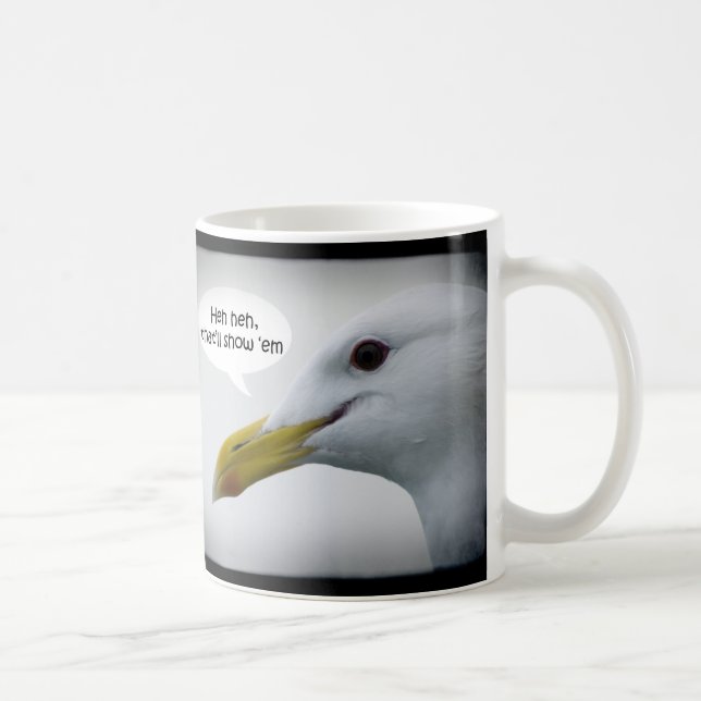 Humoristisk vänlig fiskmås? INTE! Kaffemugg (Höger)