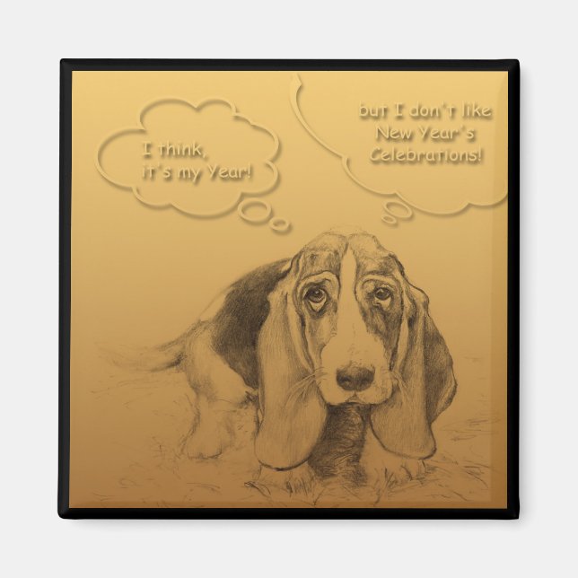 Humoristisk vietnamesisk Hund-årstorgen Magnet (Framsidan)