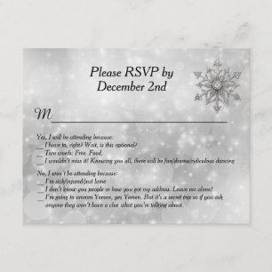 Humoristisk vinter snöflinga bröllop RSVP-kort Inbjudningar