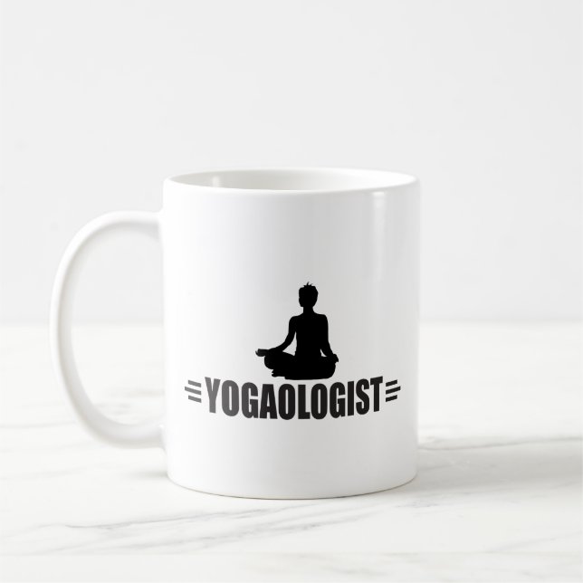 Humoristisk Yoga Kaffemugg (Vänster)